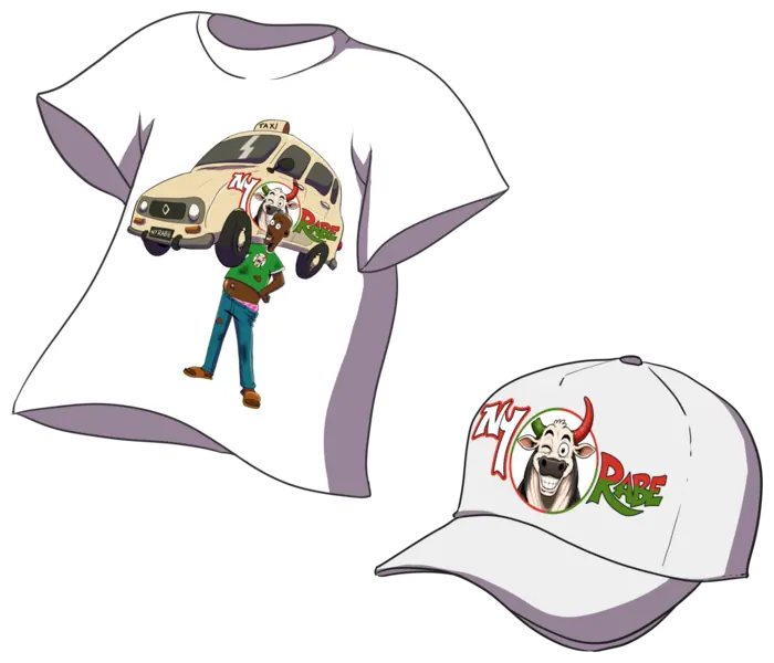 T-shirt sy satroka misy ny sarin'i Rabe