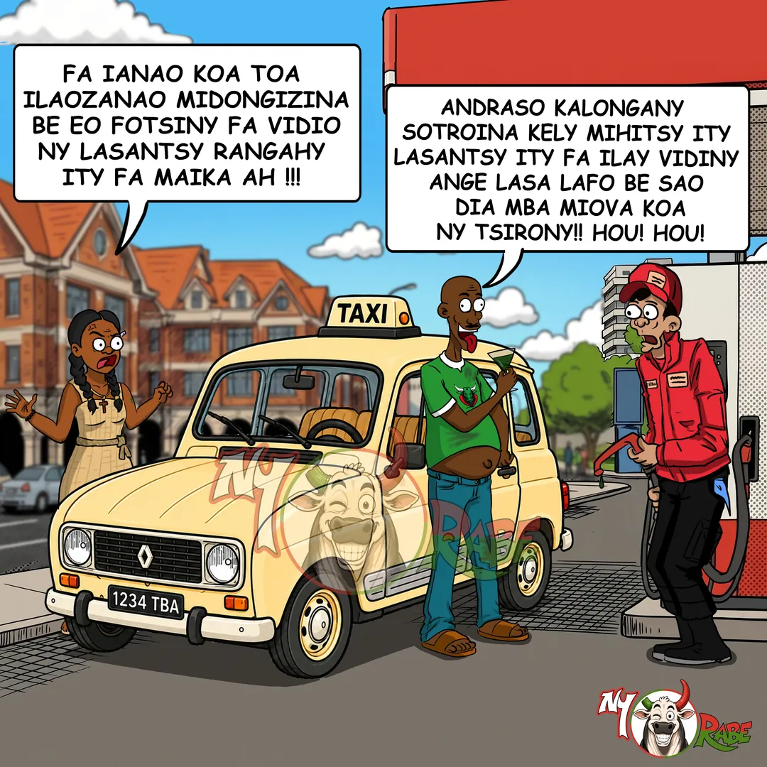 Planche Ny Rabe : une scène à la station-service